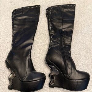 Black Studded Goth/Cyber Platform Boots